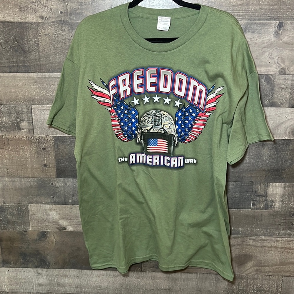 Army Green “Freedom the American Way” Short Sleeve T-Shirt
